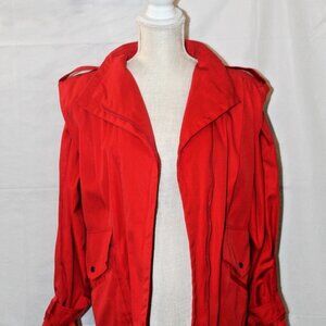 VNTG Red Jacket, S, 1980s ALEXANDER Moto, Adjustable Buckle Sleeve, Pockets